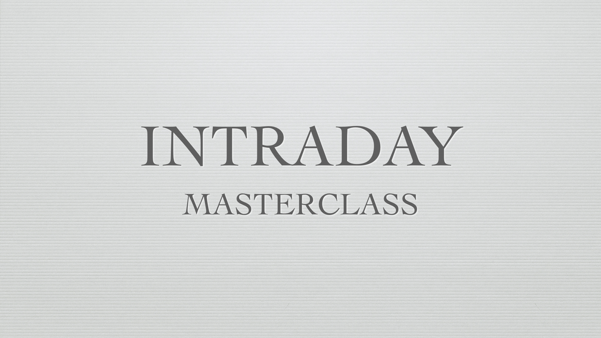 intraday masterclass course cover page
